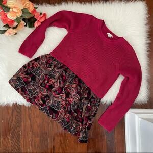 Westbound Burgundy Paisley Sweater BOHO Top